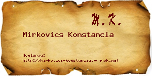 Mirkovics Konstancia névjegykártya
